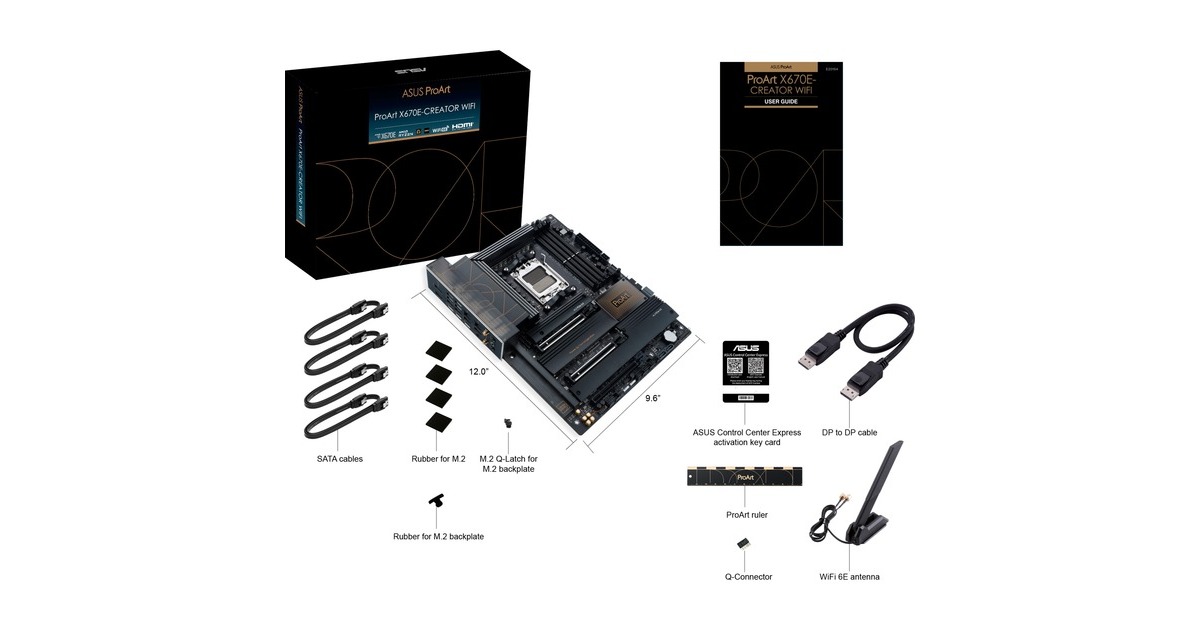 ASUS ProArt X670E CREATOR WIFI Socket AM5 Moederbord Zwart Brons RAID