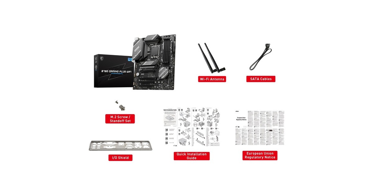 Msi B760 Gaming Plus Wifi Socket 1700 Moederbord Grijszwart Raid 25gb Lan Wi Fi 6e Bt 3857