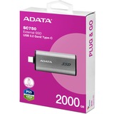 ADATA SC750 2 TB externe SSD Titanium, SC750-2000G-CCBK, USB-C 3.2 (10 Gbit/s)