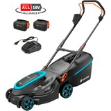 GARDENA Accugrasmaaier PowerMax 37/36V P4A Set Zwart/grijs, 2x Li-Ion Accu 4,0Ah, POWER FOR ALL ALLIANCE