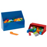 Room Copenhagen LEGO Brick Scooper Set 2-delig opbergdoos Rood/blauw