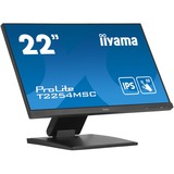 iiyama ProLite T2254MSC-B1AG 22" touchscreen monitor Zwart, Touch, HDMI, DisplayPort, USB, Audio