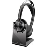 HP Poly Voyager Focus 2 USB-A on-ear headset Zwart, Incl. oplaadstatief