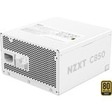 NZXT C850 Gold ATX 3.1, 850 Watt voeding  Wit, 1x 16-pins grafische kaartconnector, 6x PCIe, kabelmanagement