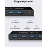 Ugreen USB 3.0 4-Port Switch usb-hub Zwart