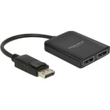 DeLOCK 1x DisplayPort 1.4 > 2x DisplayPort MST displayport splitter Zwart, 0,2 meter