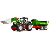 bruder Roadmax tractor met voorlader en aanhanger Speelgoedvoertuig 