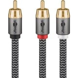 goobay Plus Cinch Y-kabel Zwart/zilver, 5 meter