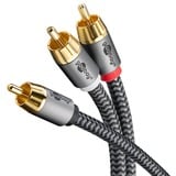 goobay Plus Cinch Y-kabel Zwart/zilver, 5 meter