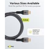 goobay Plus Ultra High-Speed HDMI-kabel Grijs, 0,5 meter