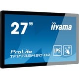 iiyama ProLite TF2738MSC-B2 27" monitor Zwart, Touch, DVI, HDMI, DisplayPort, Audio