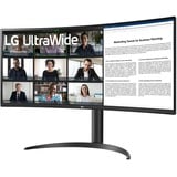 LG UltraWide 34WR50QK-B 34" Curved monitor Zwart, HDMI, DisplayPort