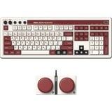 8BitDo Retro Mechanical Keyboard Fami Edition, gaming toetsenbord Beige/rood, US lay-out, Kailh Box White, Bluetooth Low Energy, Wireless 2.4G, USB