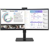 LG 34BQ77QC-B 34" Curved UltraWide monitor Zwart, 2x HDMI, 1x DP, USB-A, USB-C, HDR10, LAN, webcam, microfoon