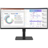 LG 34BQ77QC-B 34" Curved UltraWide monitor Zwart, 2x HDMI, 1x DP, USB-A, USB-C, HDR10, LAN, webcam, microfoon