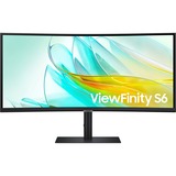 SAMSUNG ViewFinity LS34C652UAUXEN 34" Curved UltraWide monitor Zwart, HDMI, DisplayPort, Sound, RJ-45, USB-C