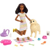 Mattel Barbie Brunette met hond + puppies Pop 