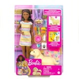 Mattel Barbie Brunette met hond + puppies Pop 