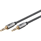 goobay Plus Audio 3,5 mm aux stereoverbindingskabel Zwart/zilver, 3 meter