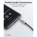 goobay Plus Audio 3,5 mm aux stereoverbindingskabel Zwart/zilver, 3 meter