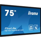 iiyama TE7514MIS-B1AG 75" 4K Ultra HD Public Display Zwart (mat), 4x HDMI, 1x DisplayPort, WLAN, BT, Sound, Touch