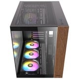 Antec CX800 Wood ARGB midi tower behuizing Zwart | 2x USB-A | Tempered Glass