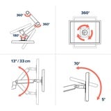 Ergotron LX Wall Monitor Arm monitorarm Zwart