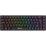 Sharkoon PureWriter W65, toetsenbord Zwart, BE Lay-out, Kailh Choc V2 Low Profile Red, RGB leds