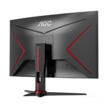 AOC AGON C27G2E/BK 27" Curved gaming monitor Zwart/rood, 2x HDMI, DisplayPort, VGA, 165Hz