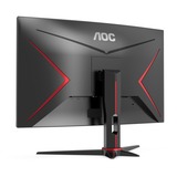 AOC AGON C27G2E/BK 27" Curved gaming monitor Zwart/rood, 2x HDMI, DisplayPort, VGA, 165Hz