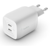 Belkin BoostCharge Pro 2-poorts USB-C GaN-wandlader met PPS, 65 W Wit