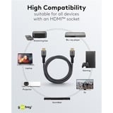 goobay Plus High-Speed HDMI-kabel met Ethernet Grijs, 0,5 meter