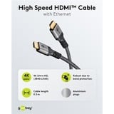 goobay Plus High-Speed HDMI-kabel met Ethernet Grijs, 0,5 meter