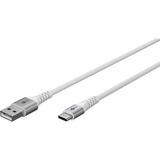 goobay Supersoft USB-C > USB-A 2.0 kabel Wit, 3 meter