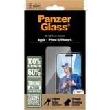 PanzerGlass iPhone 16 - Ultra-Wide Fit screenprotector Transparant/zwart