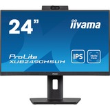 iiyama Prolite XUB2490HSUH-B1 23.8" monitor Zwart, Webcam, VGA, HDMI, DisplayPort, USB, Audio