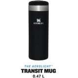 Stanley PMI The AeroLight Transit Mug Black Metallic thermosbeker Zwart, 470 ml