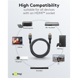 goobay Plus High-Speed HDMI-kabel met Ethernet Grijs, 5 meter