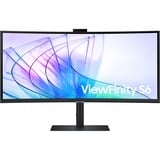 SAMSUNG LS34C652VAUXEN 34" Curved UltraWide monitor Zwart, HDMI, DisplayPort, Sound, RJ-45, USB-C