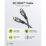 goobay Plus Ultra High-Speed HDMI-kabel Grijs, 1 meter