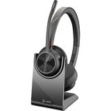 HP Poly Voyager 4320 USB-C - Teams Certified on-ear headset Zwart, Incl. oplaadstatief