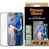 PanzerGlass iPhone 16 Plus - Ultra-Wide Fit screenprotector Transparant/zwart