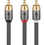 goobay Plus Cinch Y-kabel Zwart/zilver, 10 meter