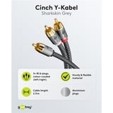 goobay Plus Cinch Y-kabel Zwart/zilver, 10 meter