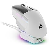 Sharkoon SKILLER SGM50W gaming muis Wit, 400 - 6400 dpi, RGB leds