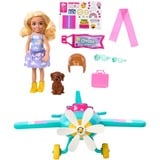Mattel Barbie Speelset met pop en vliegtuig 2-persoons vliegtuig met draaiende propeller