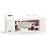 8BitDo Retro Mechanical Keyboard Fami Edition, gaming toetsenbord Beige/rood, US lay-out, Kailh Box White, TKL, Bluetooth Low Energy, Wireless 2.4G, USB