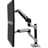 Ergotron LX Dual Stacking monitorarm Zilver