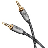 goobay Plus Audio 3,5 mm aux stereoverbindingskabel Zwart/zilver, 1 meter