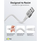 goobay Supersoft USB-C > USB-A 2.0 kabel Wit, 1 meter